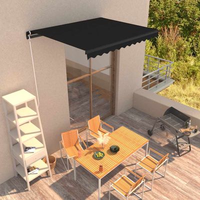 vidaXL Ručne zaťahovacia markíza antracitová 350x250 cm