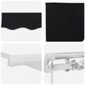 vidaXL Sklopná markíza Čierna 350 x 250 cm Polyester a hliník