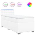 vidaXL Boxspring posteľ s matracom biela 80x200 cm umelá koža