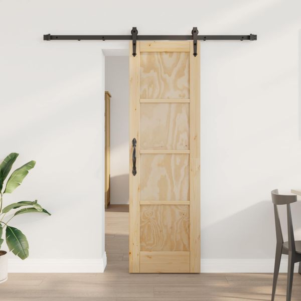vidaXL Posuvné dvere ORKDAL Prírodná a čierna 61 x 198,5 cm