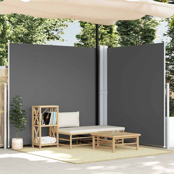 vidaXL Zaťahovacia bočná markíza antracitová 200x600 cm