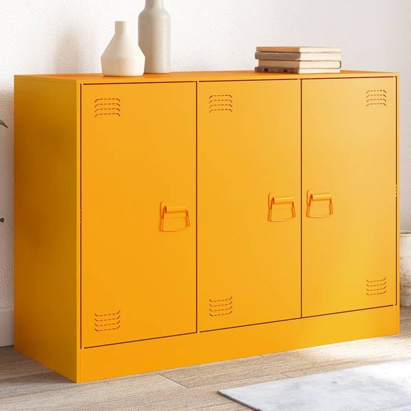 vidaXL Komoda horčicovožltá 67x39x73 cm oceľ