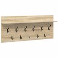 vidaXL Vešiak na stenu Nástenná montáž Sonoma dub 100 x 40 x 12 cm