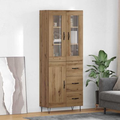 vidaXL Highboard Remeselný dub 69,5 x 34 x 90 cm Kompozitné drevo