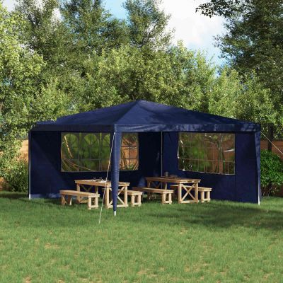 vidaXL Bočná stena párty stanu 2 pcs 400 x 195 cm Modrá PE a oceľ