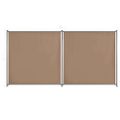 vidaXL Plotový panel 2 ks látkový 360x180 cm sivo-hmedý