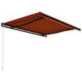 vidaXL Ručne zaťahovacia markíza 450x300 cm oranžová a hnedá