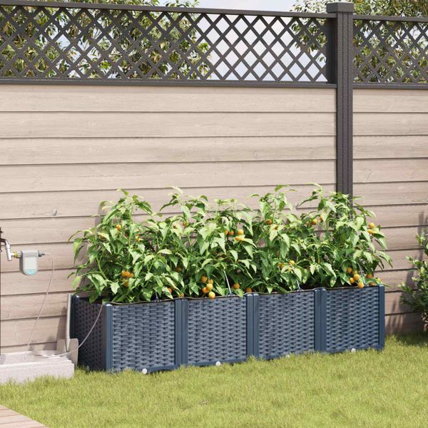 vidaXL Záhradný kvetináč 4 pcs Biely 160 x 40 x 37,5 cm Plast