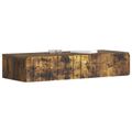 vidaXL Nástenný bočný stôl Dymový dub 87,5 x 34,5 x 17 cm