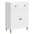 vidaXL Servírovacia skriňa Biela 66 x 34,5 x 90 cm Kompozitné drevo