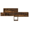vidaXL Vešiak na stenu Nástenná montáž Dymová dub 100 x 12 x 43,5 cm