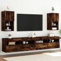 vidaXL TV skrinky s LED svetlami 2 ks dymový dub 30,5x30x60 cm