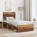 vidaXL Rám postele Staré drevo 75 x 190 cm Masívne borovicové drevo