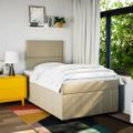 vidaXL Boxspring posteľ s matracom krémová 120x190 cm látka