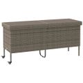 vidaXL záhradný úložný box s kolieskami sivý 160x55x75 cm polyratan