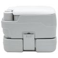vidaXL Kempingové WC Šedý a biely 41,5 x 36,5 x 30 cm Polyetylén