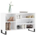 vidaXL Botník lesklý biely 102x36x60 cm spracované drevo