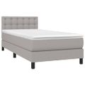 vidaXL Posteľný rám boxsping s matracom bledosivý 80x200 cm látka