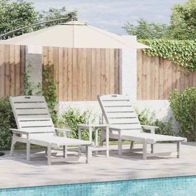 vidaXL Lehátko 3 pcs Biela Polyetylén