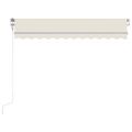 vidaXL Automatická markíza, LED a senzor vetra 300x250 cm, krémová