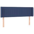vidaXL Čelo postele s LED modré 147x16x78/88 cm látka