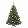 vidaXL Umelý vianočný stromček s 150 LED-i Zelená 150 cm PE a PVC