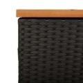 vidaXL Záhrad. úložný box čierny 220x50x54 cm polyratan akáciové drevo