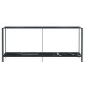 vidaXL Konzolový stolík čierny 180x35x75,5 cm tvrdené sklo