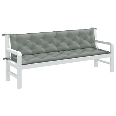 vidaXL Vankúše na záh. lavičku 2 ks bledosivá melanž 200x50x7 cm látka
