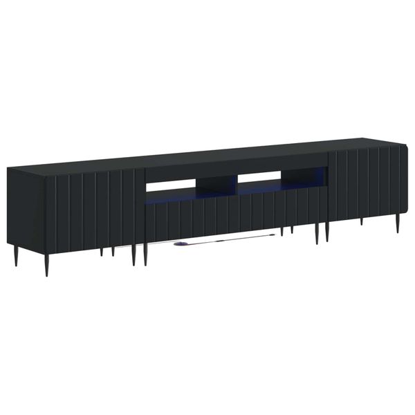 vidaXL 5-dielny LED TV kabinet Čierna Kompozitné drevo