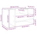 vidaXL Organizér na stôl biely 44,5x24x25 cm kompozitné drevo