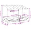 vidaXL Detská posteľ so strechou voskovohnedá 80x200 cm borovic. masív