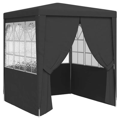 vidaXL Profesionálny párty stan+bočné steny 2x2 m, antracitový 90 g/m²