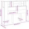 vidaXL Skrinka na čelo postele staré drevo 140x18,5x102,5 komp.drevo