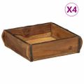vidaXL Podnos 4 ks Hnedá 29 x 31 x 10 cm Masívne obnovené drevo