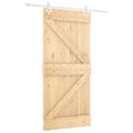 vidaXL Posuvné dvere 100 x 210 cm Borovicový masív Prírodná a biela