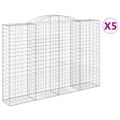 vidaXL Oblúkové gabionové koše 5ks 300x50x200/220cm pozinkované železo