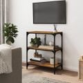 vidaXL Knižnica dymový dub 60x33x70,5 cm spracované drevo a oceľ
