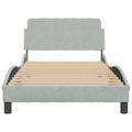 vidaXL Rám postele Dover bledosivý 100x203 cm zamat