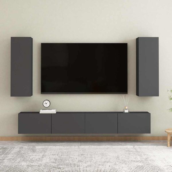 vidaXL TV skrinky 2 ks, sivé 30,5x30x90 cm, kompozitné drevo