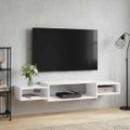 vidaXL Nástenný TV kabinet Nástenná montáž Biela 140 x 28 x 21 cm