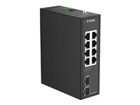 D-Link DIS 100G-10 - Prepínač - neriadený - 8 x 10/100/1000 + 2 x gigabit SFP - možno montovať na konzolu DIN