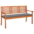vidaXL 3-miestna záhradná lavica s vankúšom 150 cm eukalyptový masív