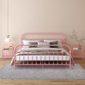vidaXL Nočné stolíky 2 ks ružové a priehľadné kov a sklo