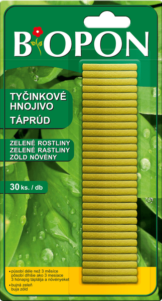BOPON 1125 tyčinkové hnojivo na zelené rastliny 30 ks