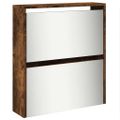 vidaXL Botník so zrkadlom 5-poschodový dymový dub 63x17x169,5 cm