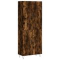 vidaXL Vysoká skrinka dymový dub 69,5x34x180 cm spracované drevo