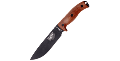 ESEE 6PB-011 Model 6 nôž na prežitie 16,5 cm, čierna čepeľ, hnedá Micarta, puzdro Kydex
