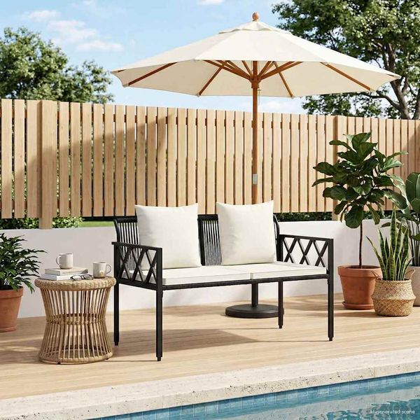 vidaXL Záhradné lavičky 2 -Seater 116 x 56 x 75 cm polyratan