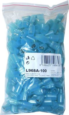 Faston-zdierka 6,3 mm so smršťovacou bužirkou, kábel 1,5-2,5 mm2, balenie 100 ks